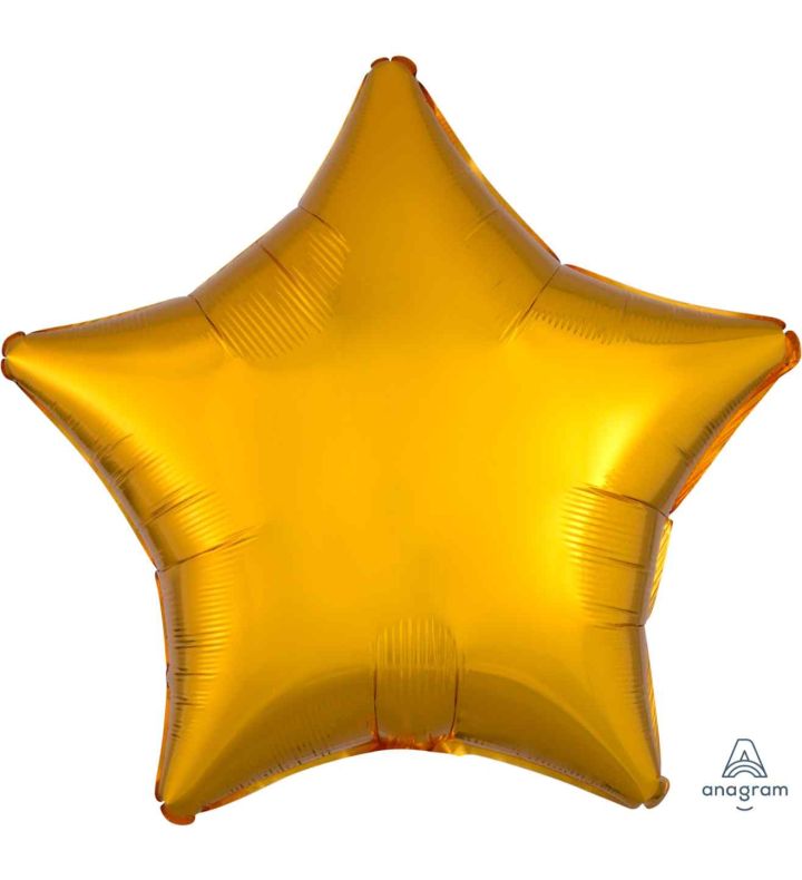 17" Metallic Gold Star Foil Balloon Anagram - Unpackaged