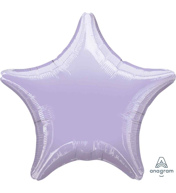 17" Metallic Pastel Lilac Star Foil Balloon Anagram - Unpackaged