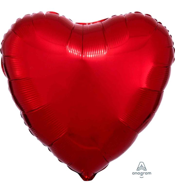 17" Metallic Red Heart Foil Balloon Anagram