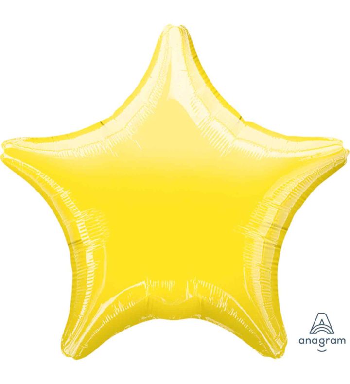 17" Metallic Yellow Star Foil Balloon Anagram - Unpackaged