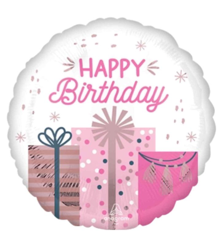 18" Pastel Happy Birthday Round Anagram Foil Balloon
