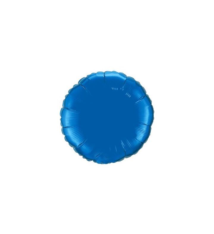 18" Qualatex Round Blue Unpackaged  Foil Ballon