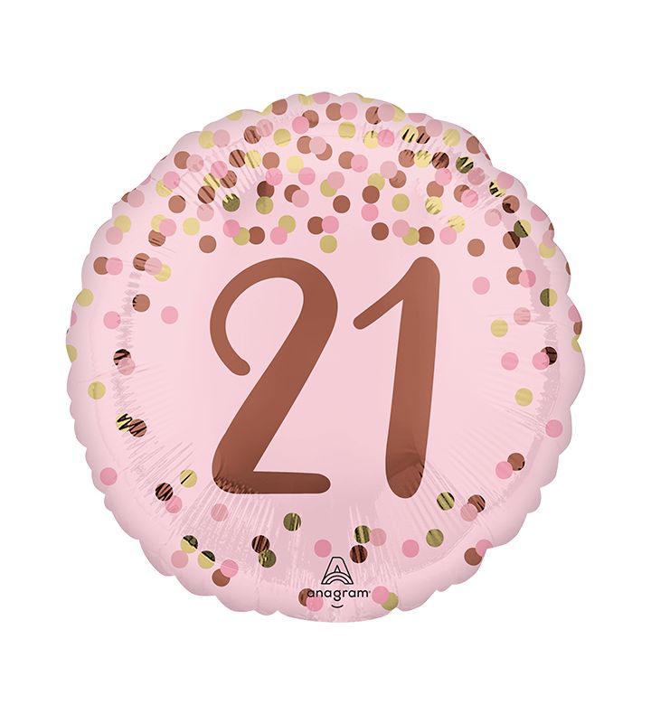 18" Pretty Pink 21st Birthday Round Foil Balloon