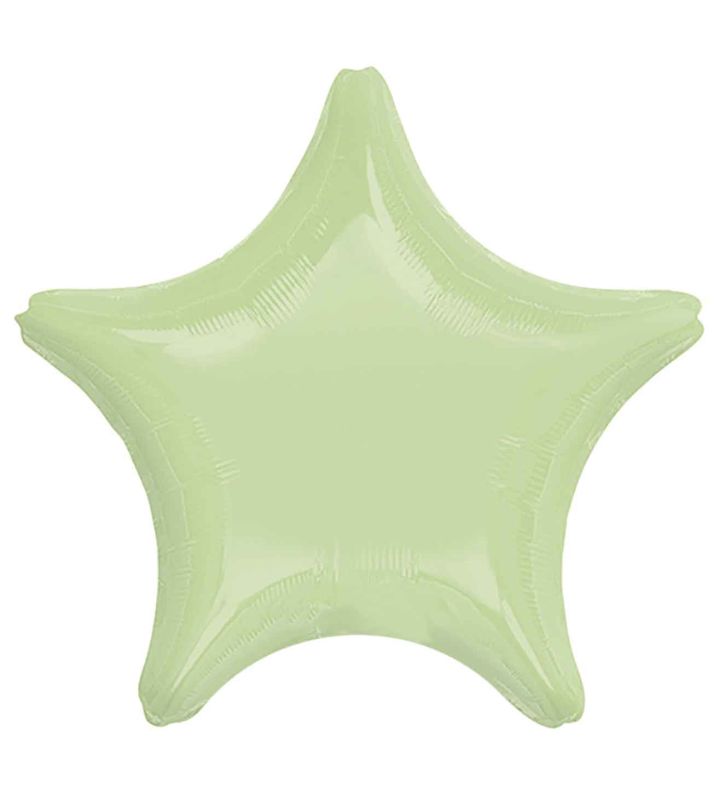 18" Anagram Light Sage Green Star Foil Balloon