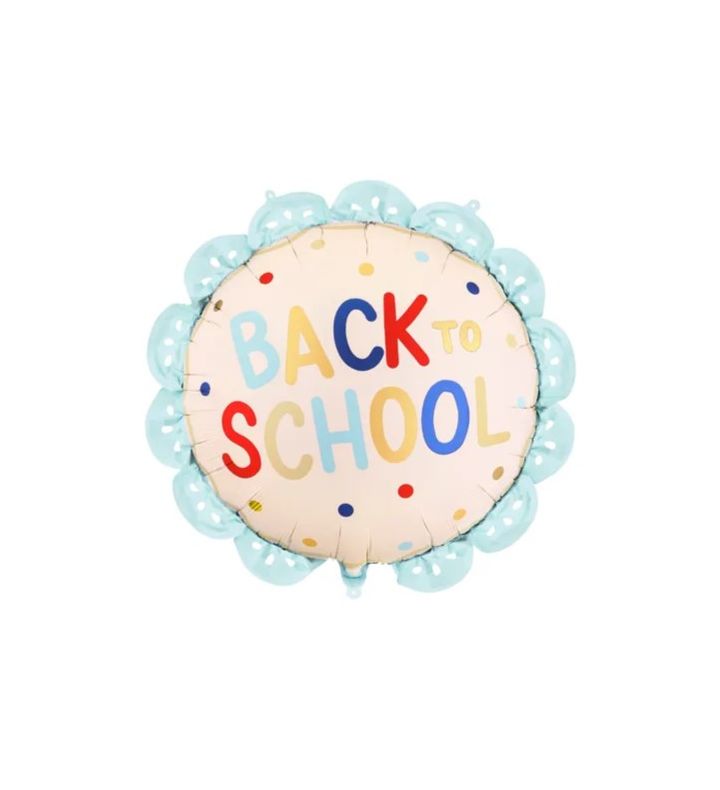 18" Back to School Scalloped Blue Foil Balloon