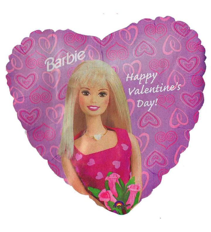 18" Barbie Happy Valentines Heart Anagram Foil Balloon
