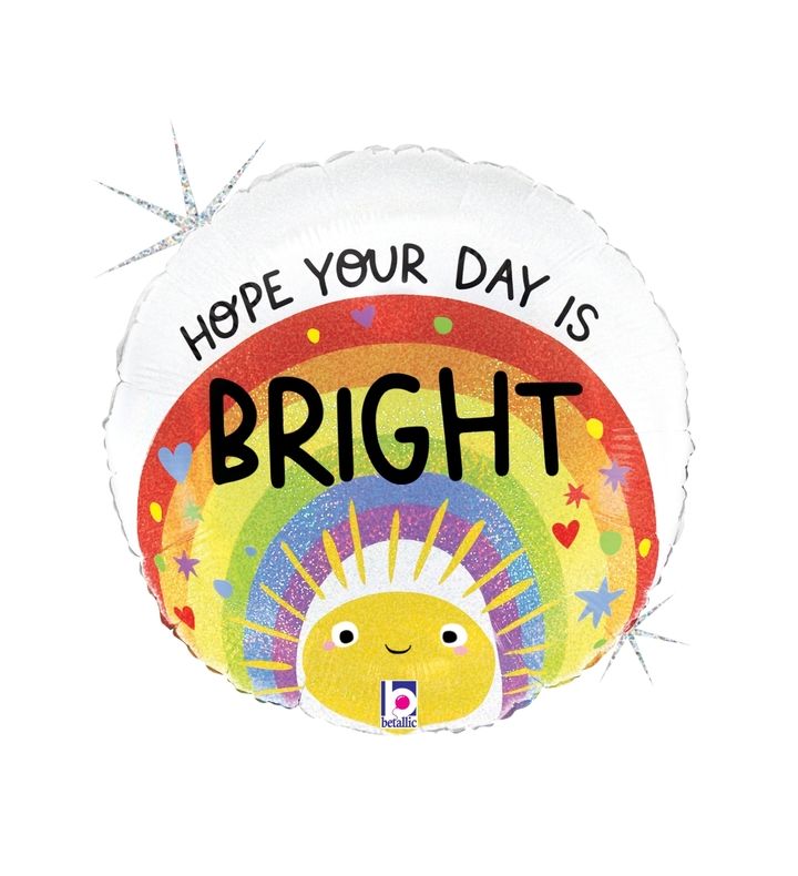 18" Bright Day Rainbow Sun Foil Balloon