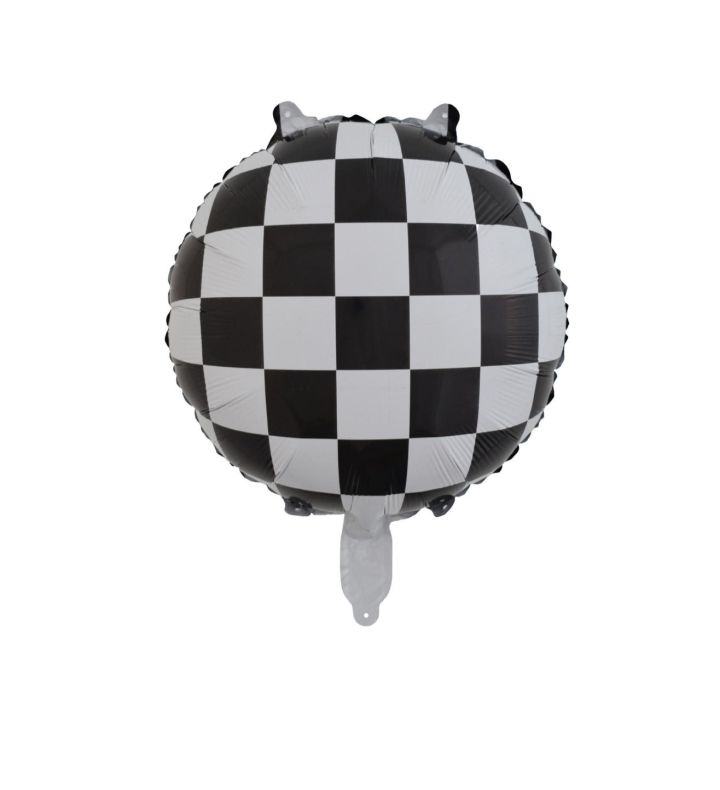 18" Checkerboard Round Bamboo Party Foil Balloon