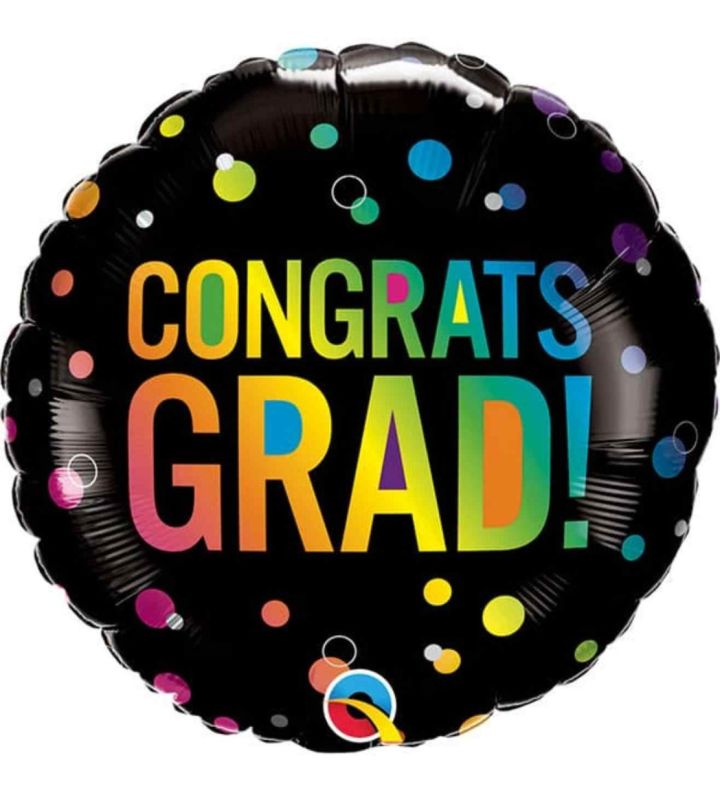 18" Congrats Grad! Round Foil Balloon