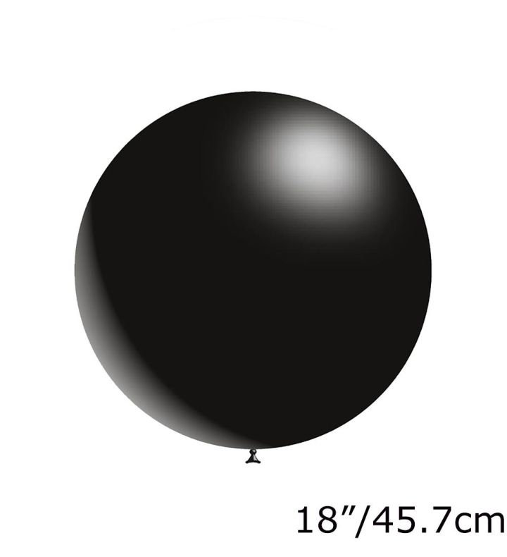 18" Decotex Black 20 Latex Balloons 10ct