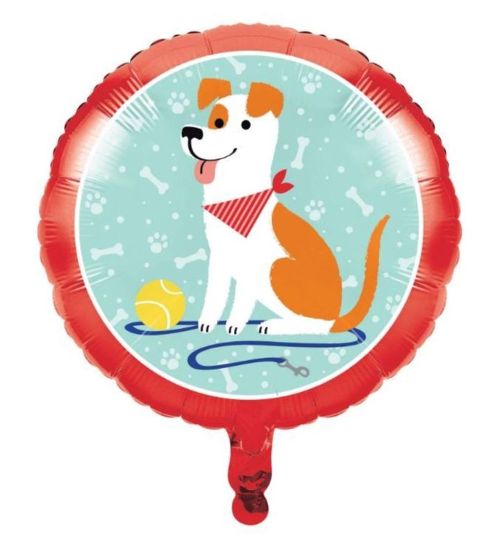 18" Dog Party Round Foil Balloon