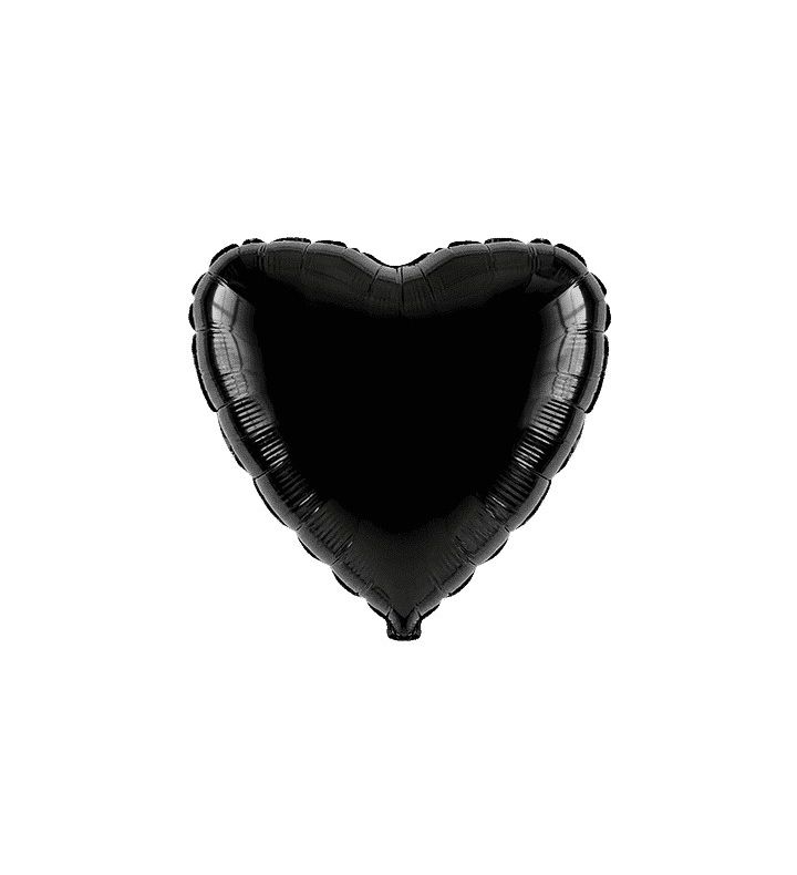 18" Flexmetal Heart Black Foil Balloon