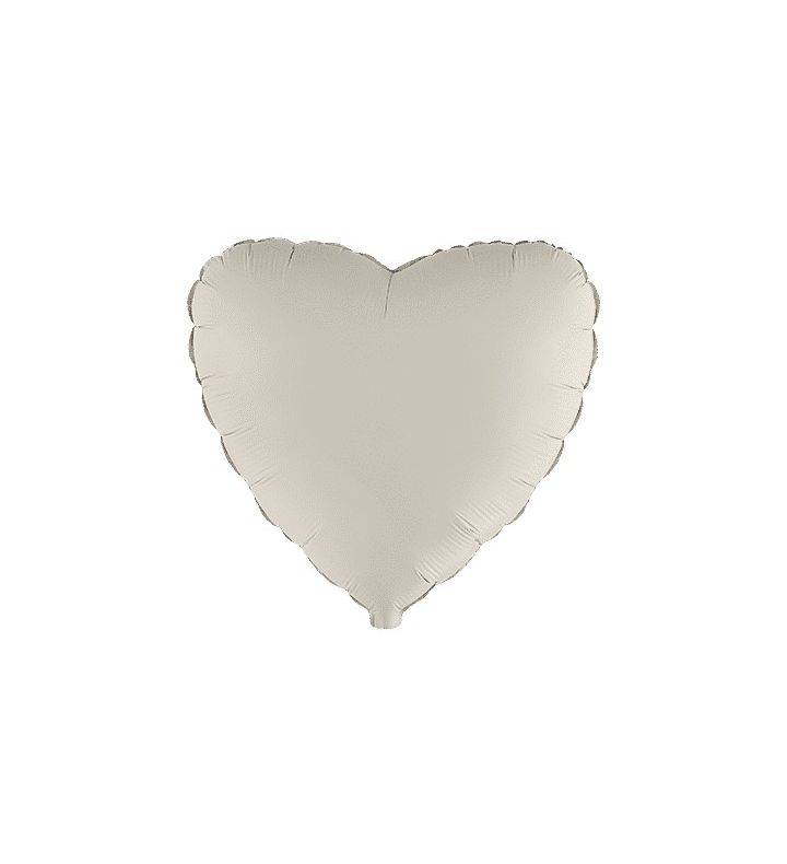 18" Flexmetal Heart Matte Creamy Latte Foil Balloon