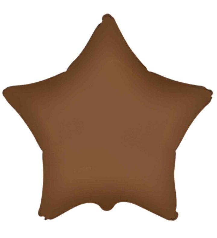 18" Star Matte Choco Brown Flexmetal  Foil Balloon