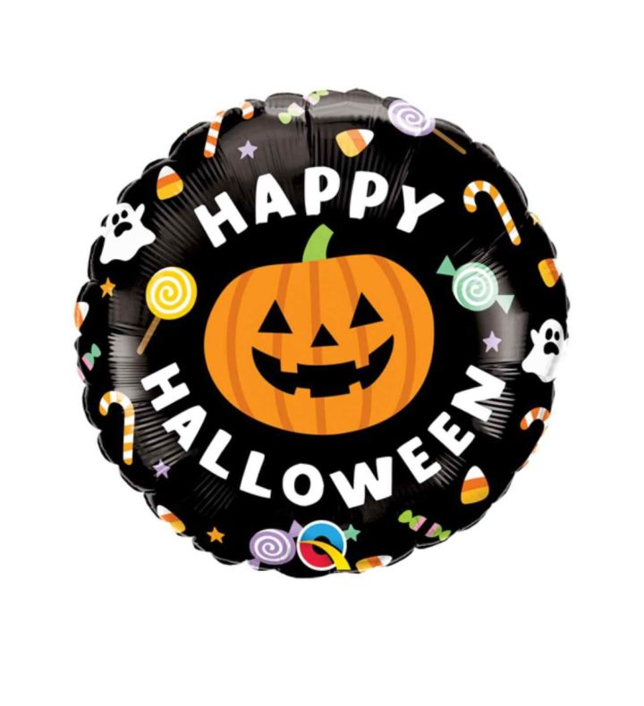 18" Halloween Pumpkin Round Foil Balloon