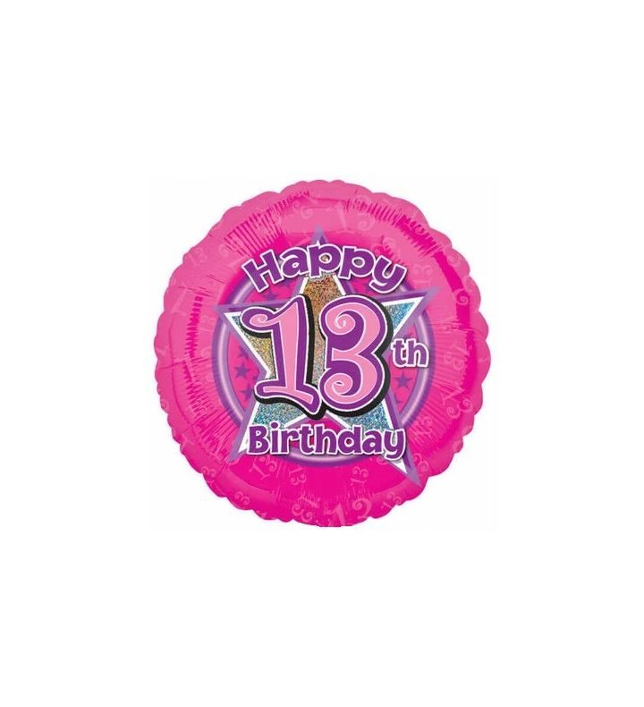 18" Happy 13th Birthday Round Foil Balloon