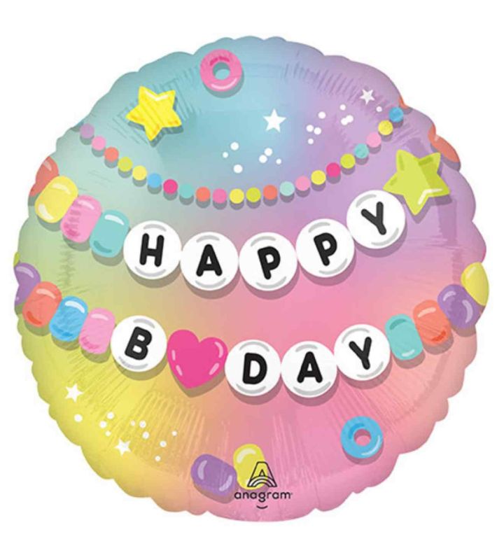 18" Happy Birthday Friendship Round Foil Balloon