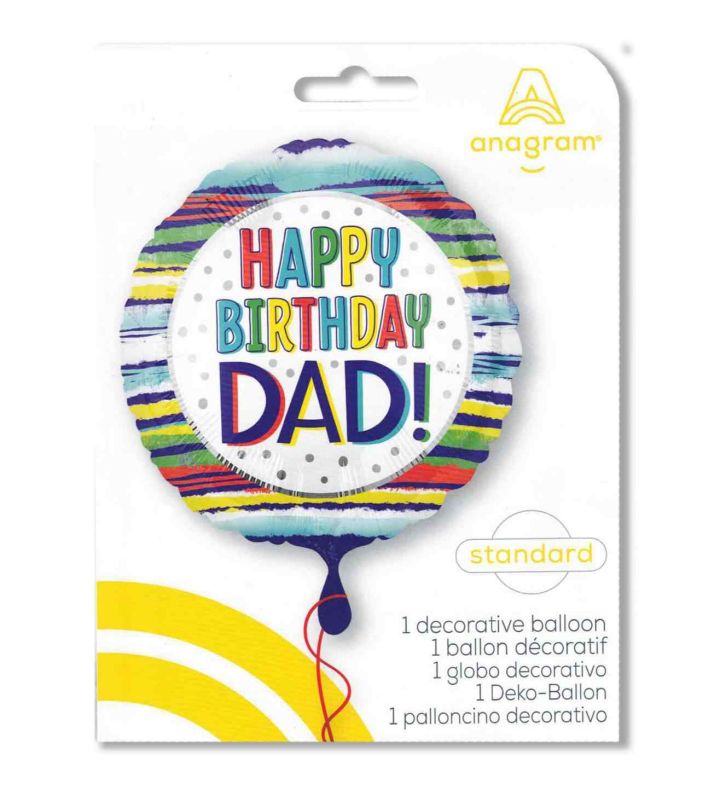 18" Happy Birthdy Dad Anagram Foil Balloon