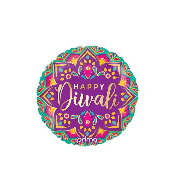 18" Happy Diwali Round Foil Balloon