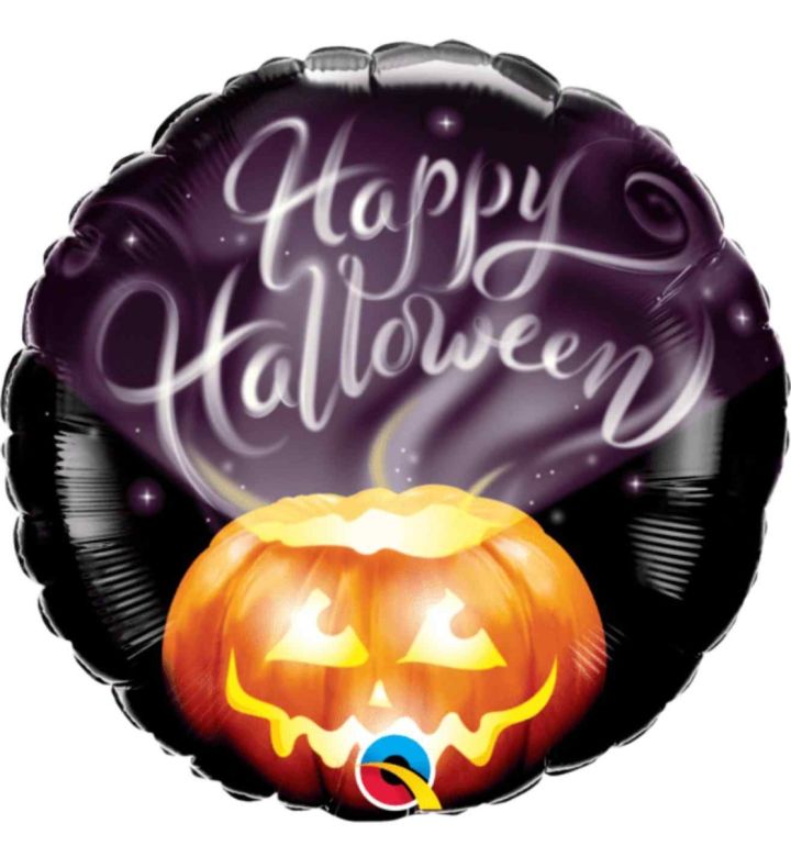 18" Happy Halloween Pumpkin Cauldron Round Foil Balloon