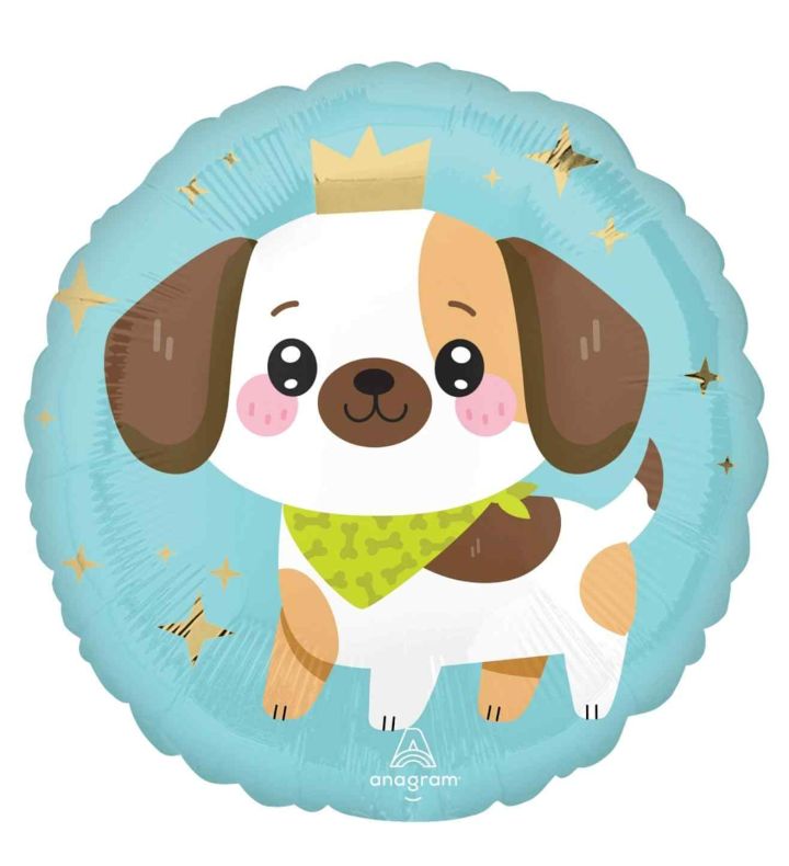 18" Kawaii Crown Puppy Foil Balloon
