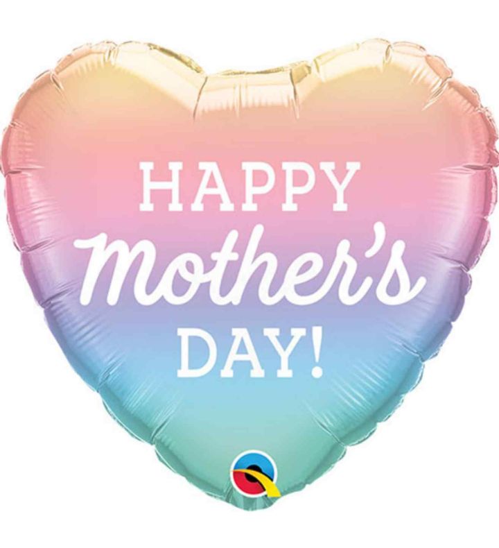 18" Mother's Day Pastel Ombre Foil Balloon