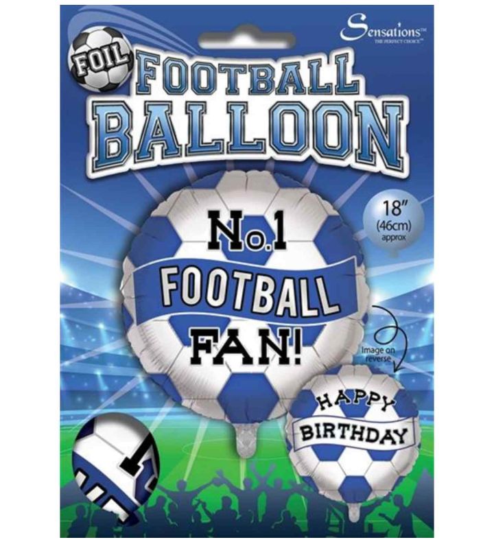 18" No1 Football Fan Blue Foil Balloon