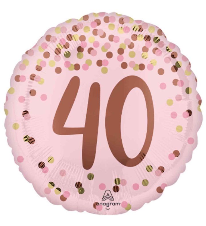 18" Pretty Pink 40th Foil Balloon