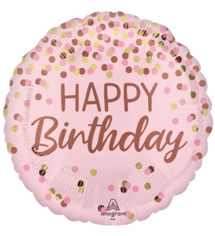 18" Pretty Pink Happy Birthday Anagram Foil Balloon