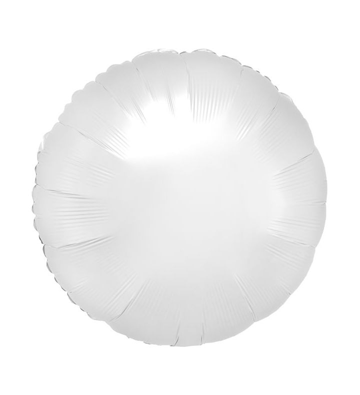 18" Satin Luxe White Round Foil Balloon