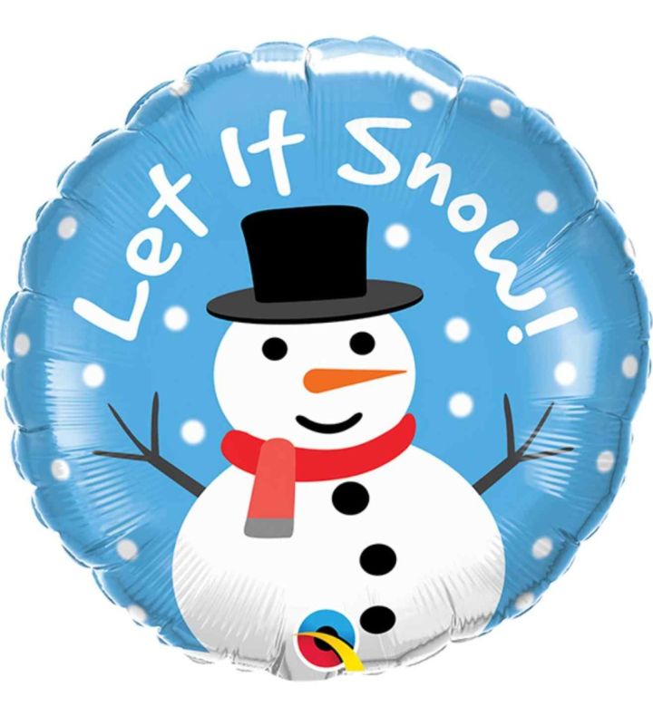 18" Snowman Let it Snow! Round Foil Balloon