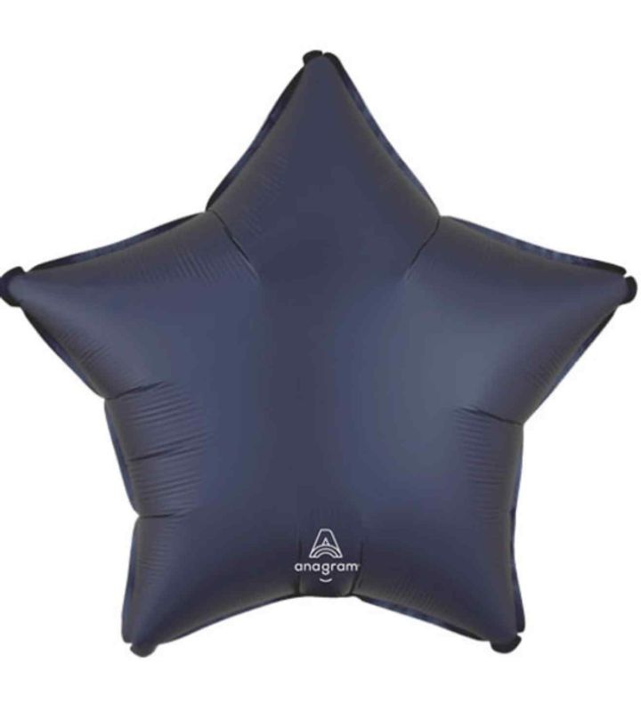 18" True Navy Satin Star Foil Balloon