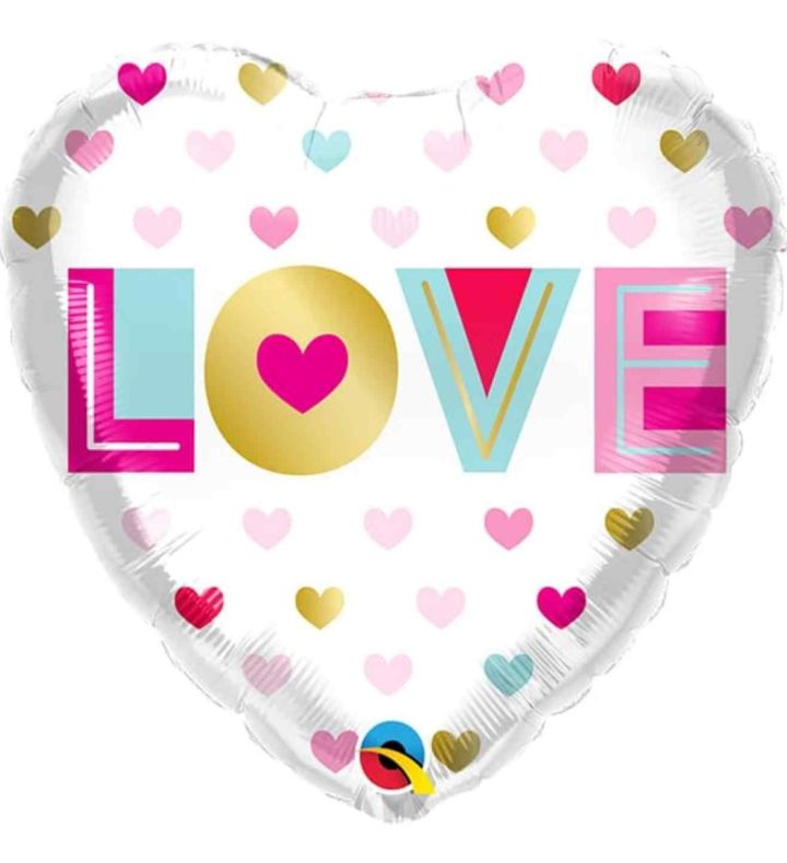 18" Valentine's Day Love Metallic Hearts Foil Balloon