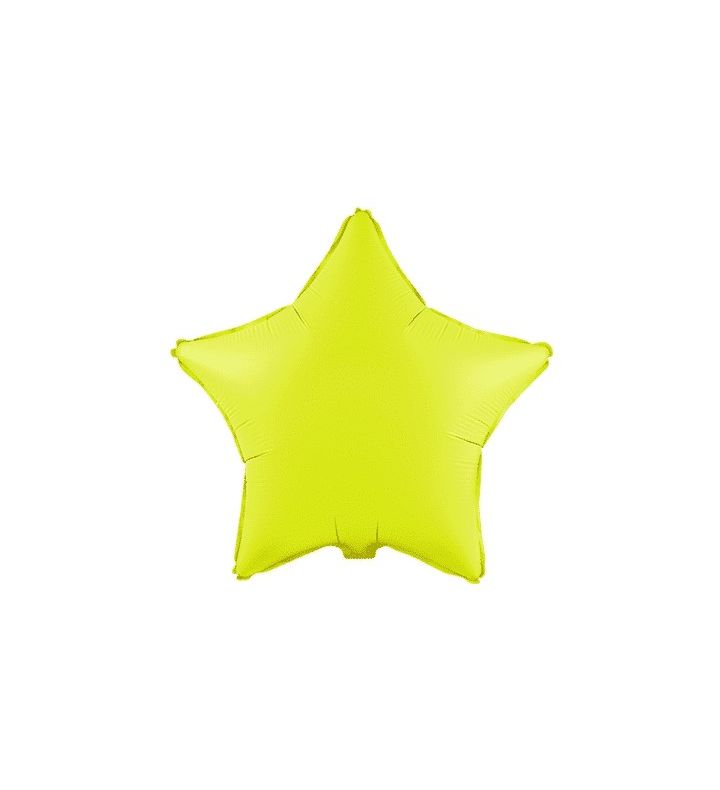 18" Flexmetal Star Fluorescent Yellow Foil Balloon
