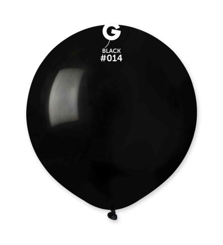 19" Gemar Black 014 Latex Balloons 25ct