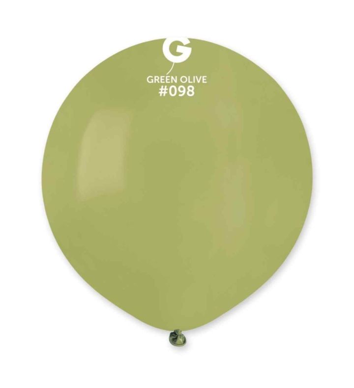 19" Gemar Green Olive 098 Latex Balloons 25ct