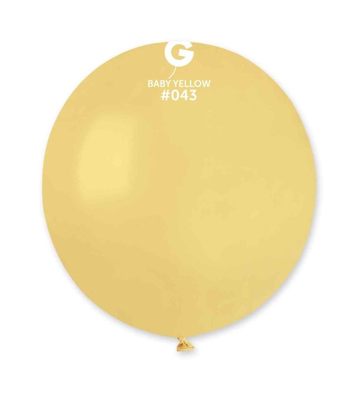19" Gemar Baby Yellow 043 Latex Balloons 25ct