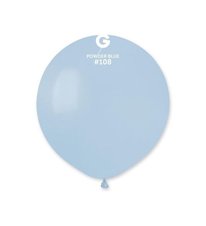 19" Gemar Powder Blue 108 Latex Balloons 25ct