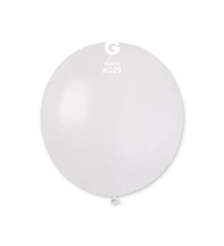 19" Gemar White Metallic 029 Latex Balloons 25ct