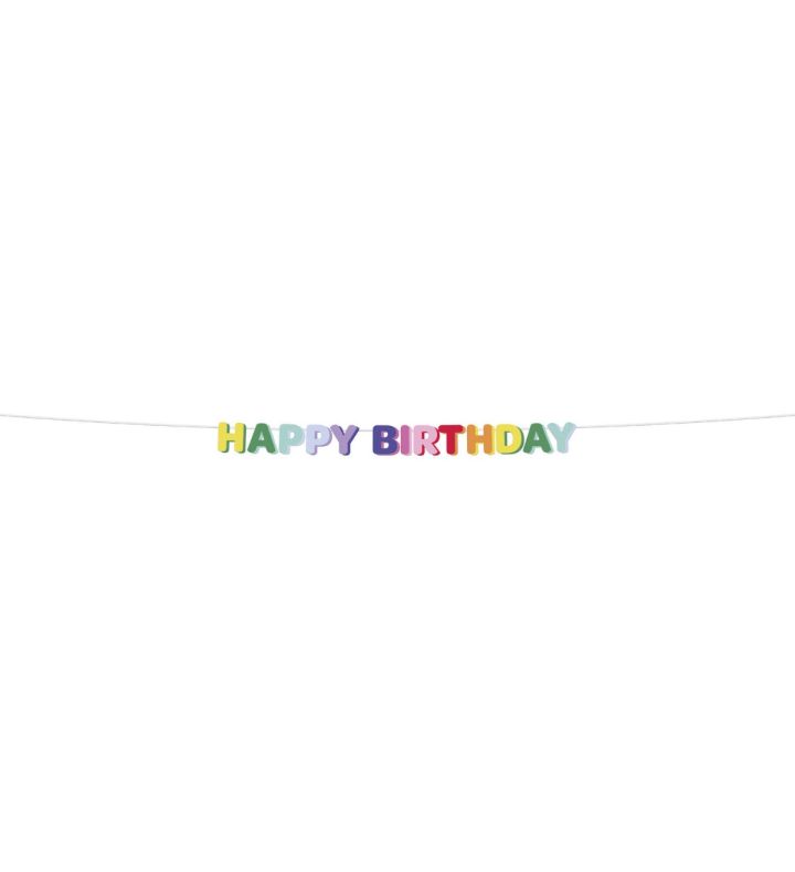 1.7m Happy Birthday Banner Multicoloured Paper