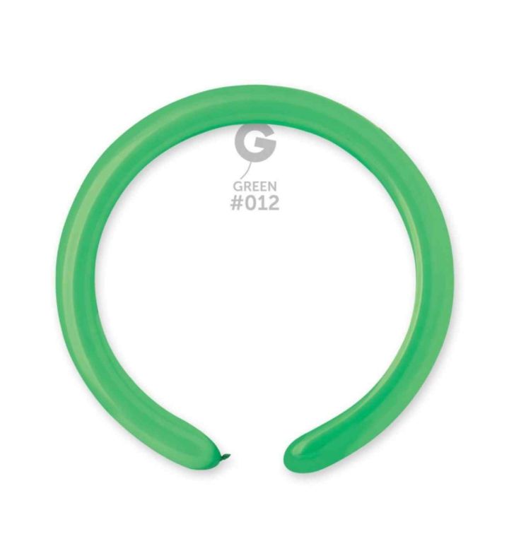 2" Gemar Green 012 Modelling Latex Balloons 100ct