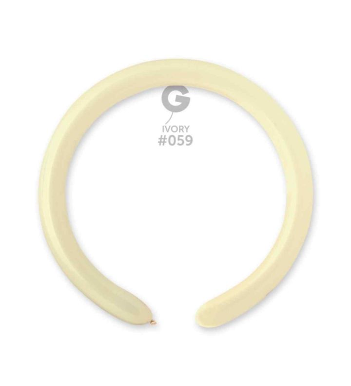 2" Gemar Ivory 059 Modelling Latex Balloon 100ct
