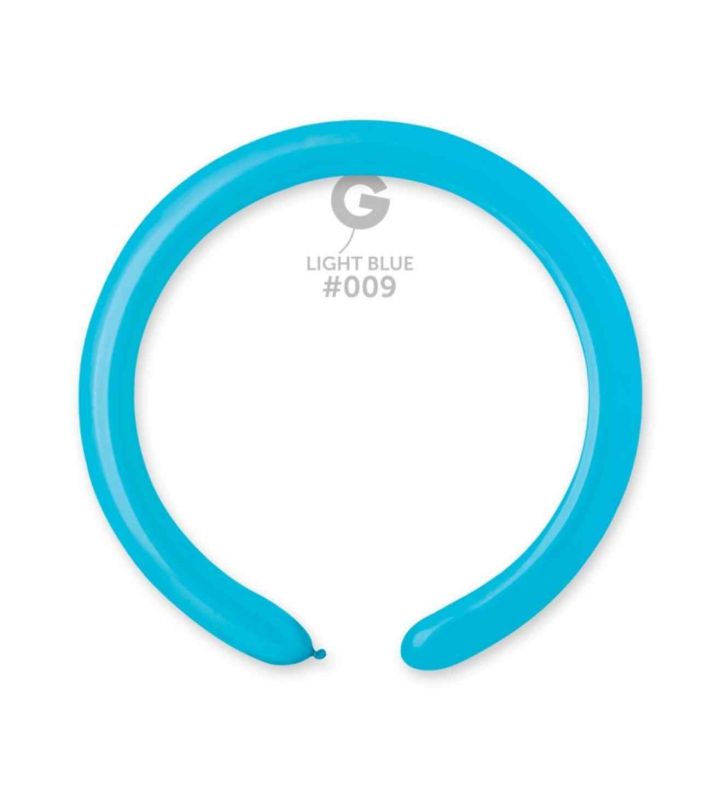 2" Gemar Light Blue 009 Modelling Latex Balloons 100ct