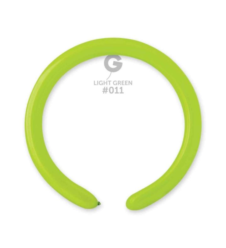 2" Gemar Light Green 011 Modelling Latex Balloons 100ct