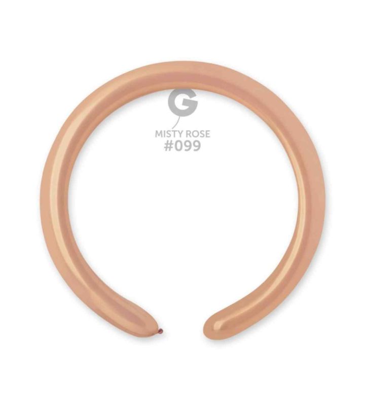 2" Gemar Misty Rose 099 Modelling Latex Balloons 100ct