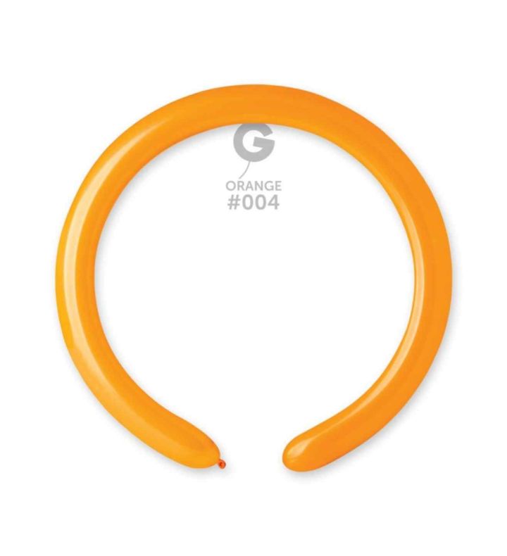 2" Gemar Orange 004 Modelling Latex Balloons 100ct