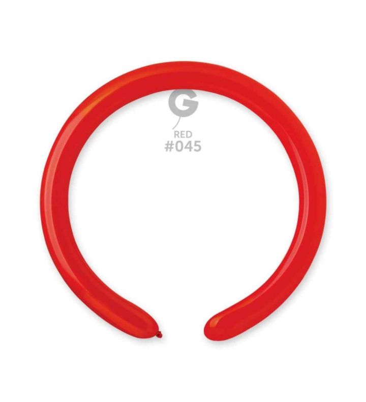 2" Gemar Red 045 Modelling Latex Balloons 100ct