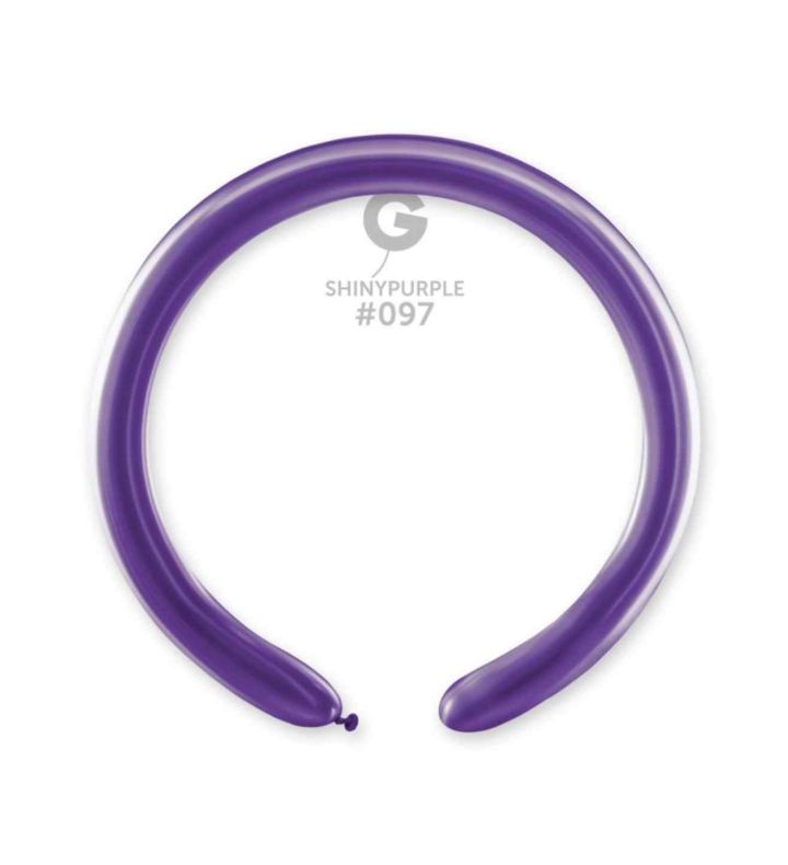 2" Shiny Purple 097 Gemar Modelling Latex Balloons 50ct