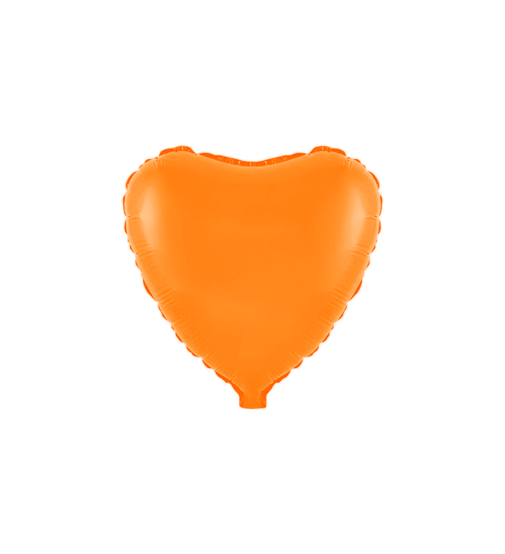 18" Flexmetal Heart Orange Unpackaged Foil Balloon