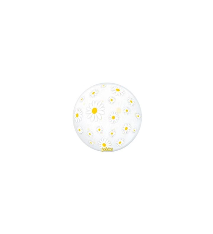 20" White Daisies Prima Bubble Sphere Balloon